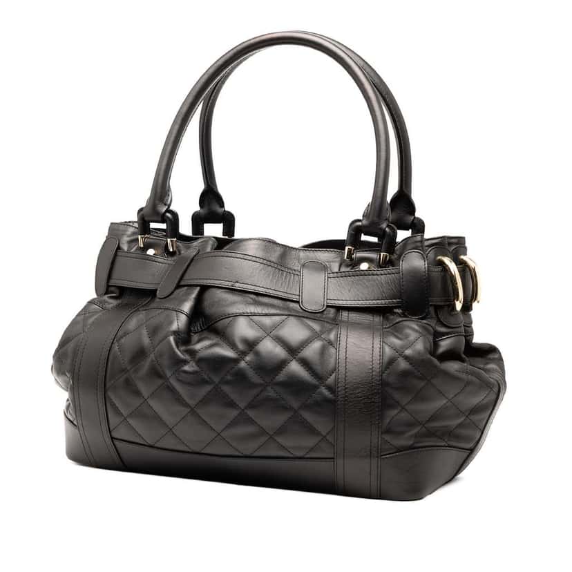 Burberry Large Quilted Leather Beaton Tote Black Leather Good condition - Back View