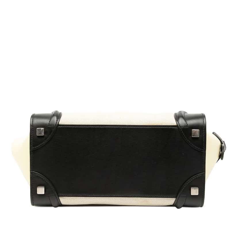 Celine Micro Tricolor Canvas and Leather Luggage Tote Brown Leather Very good condition - Inside View