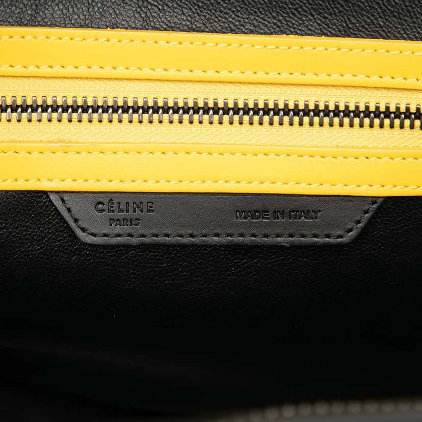 Celine Micro Tricolor Canvas and Leather Luggage Tote Brown Leather Very good condition - Box View