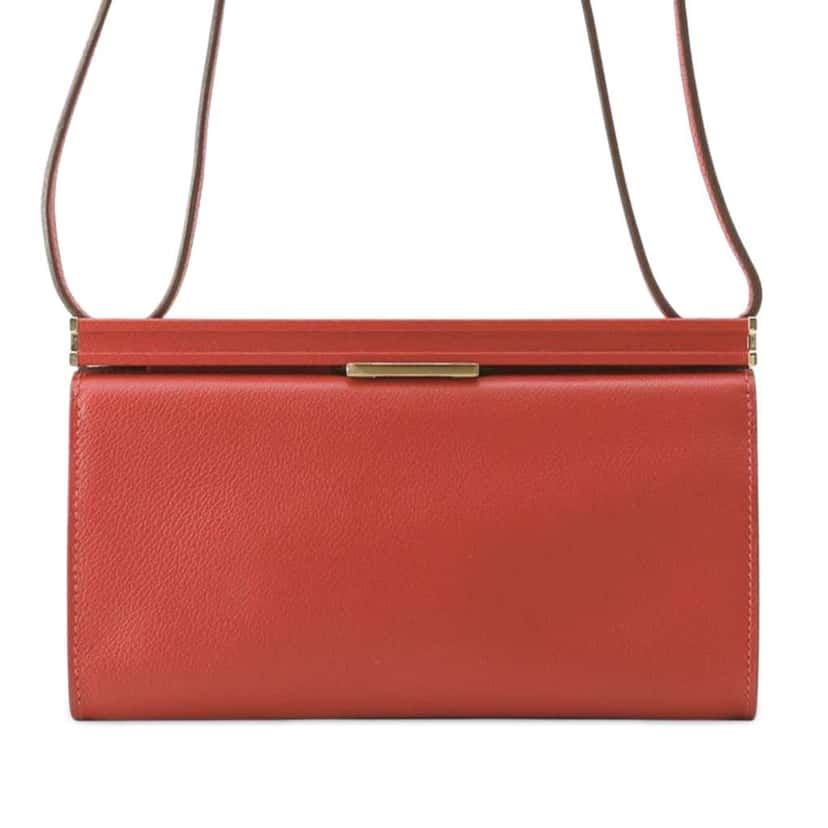 Hermès Evergrain Clic H 21 Red Leather Good condition - Front View