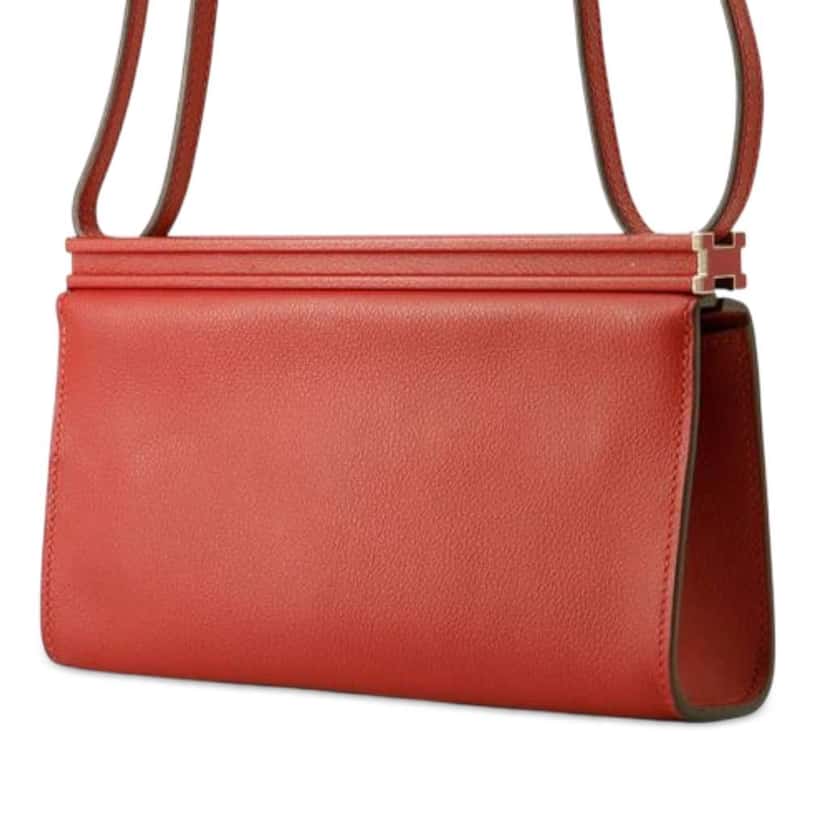 Hermès Evergrain Clic H 21 Red Leather Good condition - Back View