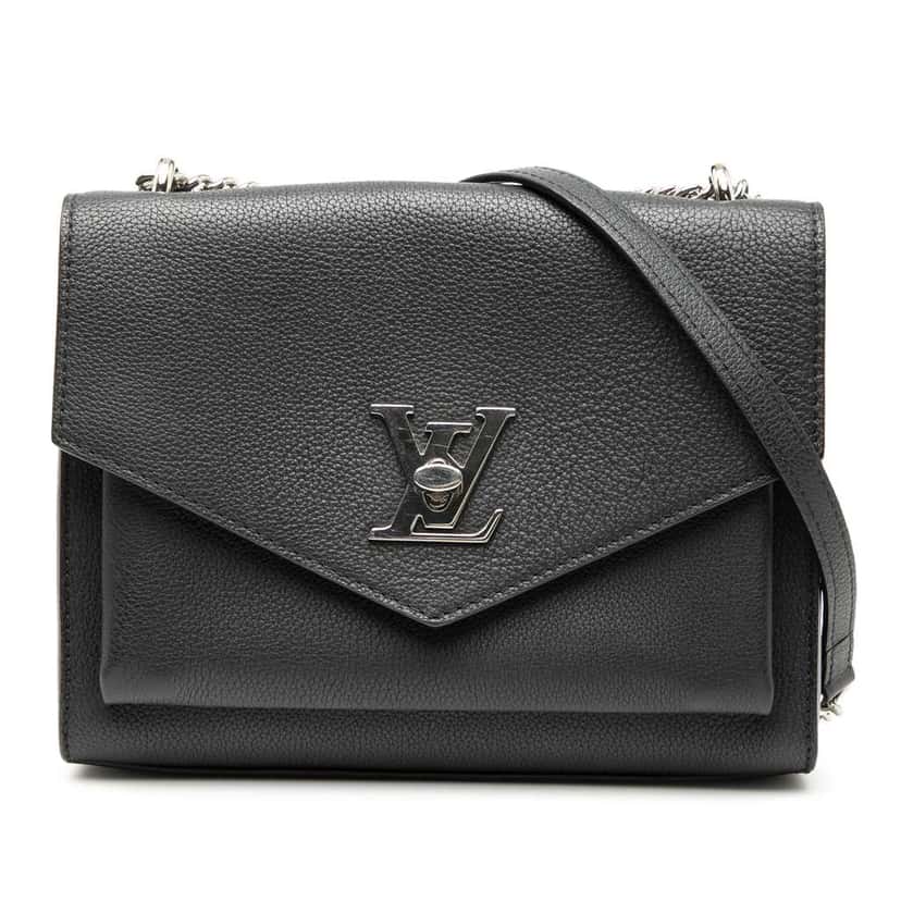 Louis Vuitton Mylockme Chain Bag Black Leather Good condition - Front View
