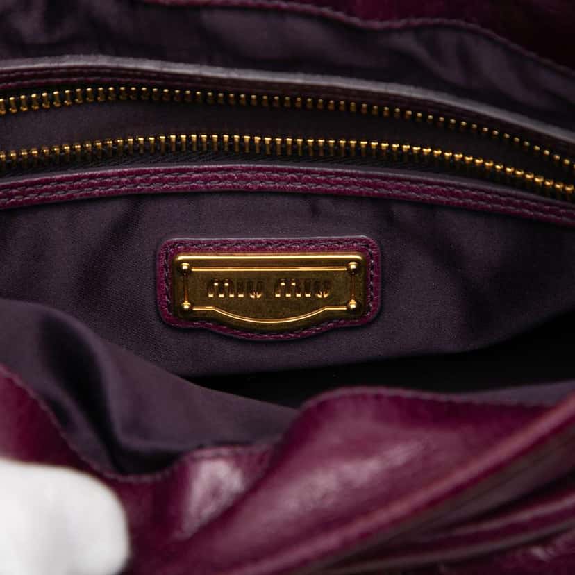Miu Miu Matelasse Nappa Coffer Satchel Red Leather Good condition - Box View