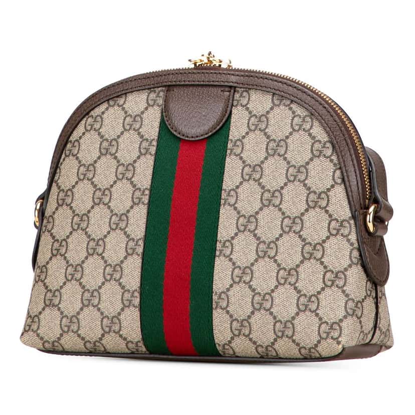 Gucci Small GG Supreme Ophidia Dome Crossbody Brown Canvas Good condition - Back View