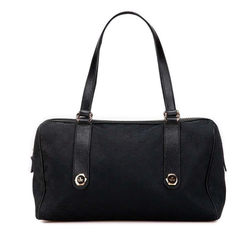 Gucci GG Canvas Charmy Shoulder Bag Black Canvas Good condition - Front View