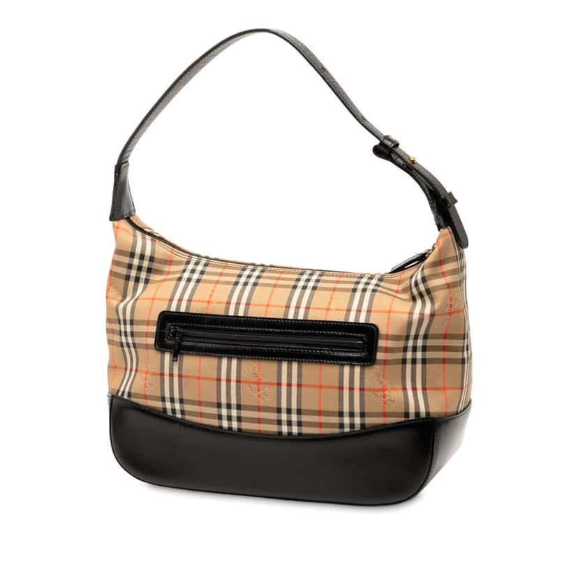 Burberry Haymarket Check Canvas Shoulder Bag Brown Canvas Good condition - Back View