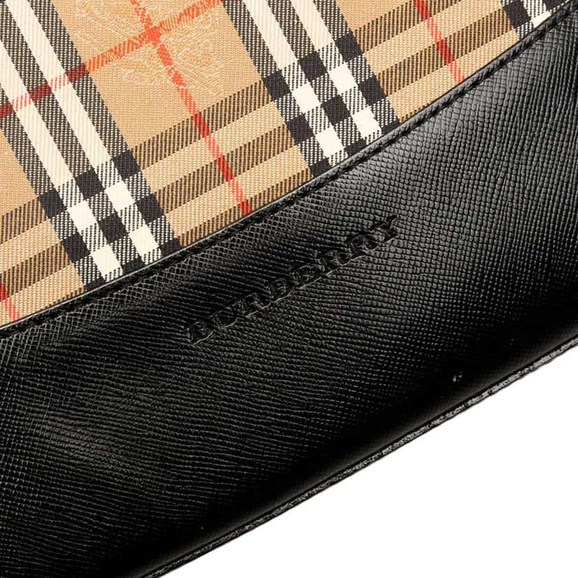 Burberry Haymarket Check Canvas Shoulder Bag Brown Canvas Good condition - Box View