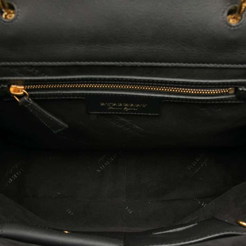 Burberry Large Trench Calfskin DK88 Top Handle Bag Black Leather Good condition - Model View