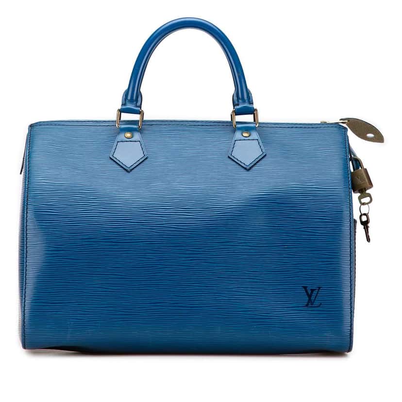 Louis Vuitton Epi Speedy 30 Blue Leather Good condition - Front View