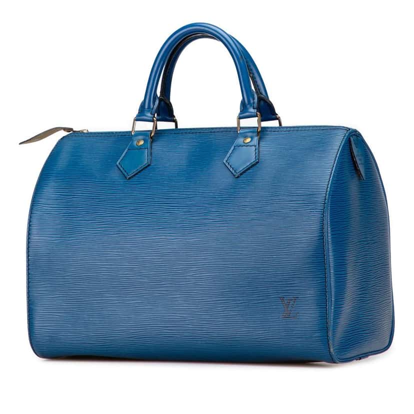 Louis Vuitton Epi Speedy 30 Blue Leather Good condition - Back View