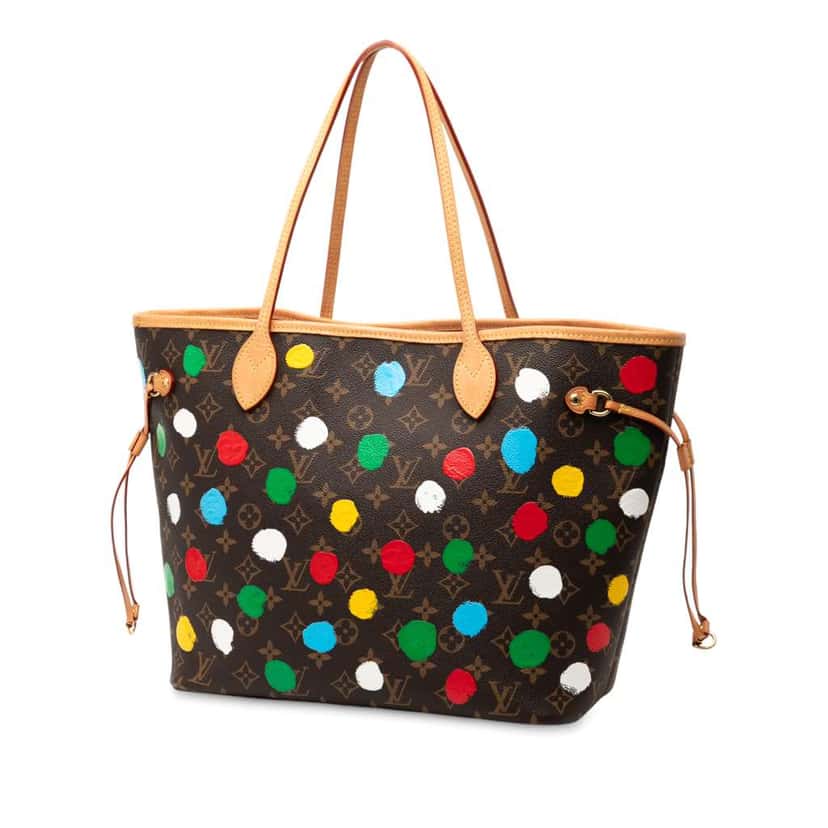 Louis Vuitton Yayoi Kusama Monogram Painted Dots Neverfull MM Brown Good condition - Back View
