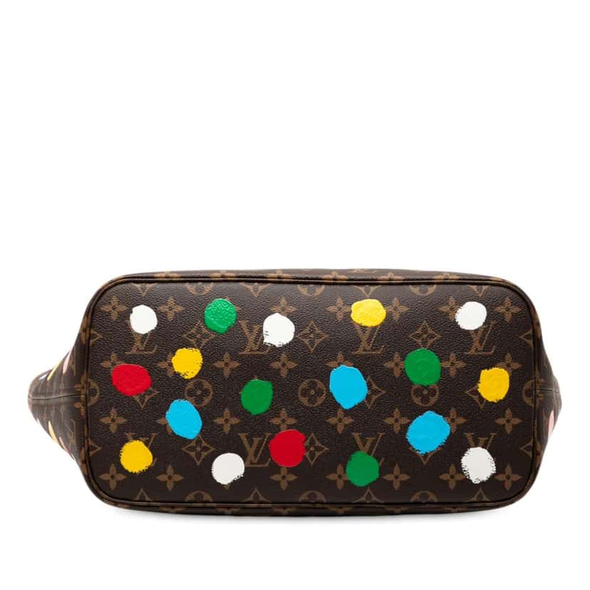 Louis Vuitton Yayoi Kusama Monogram Painted Dots Neverfull MM Brown Good condition - Inside View