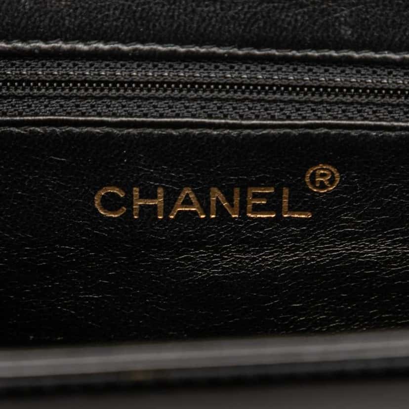 Chanel CC Patent Kelly Top Handle Flap Black Leather Good condition - Box View