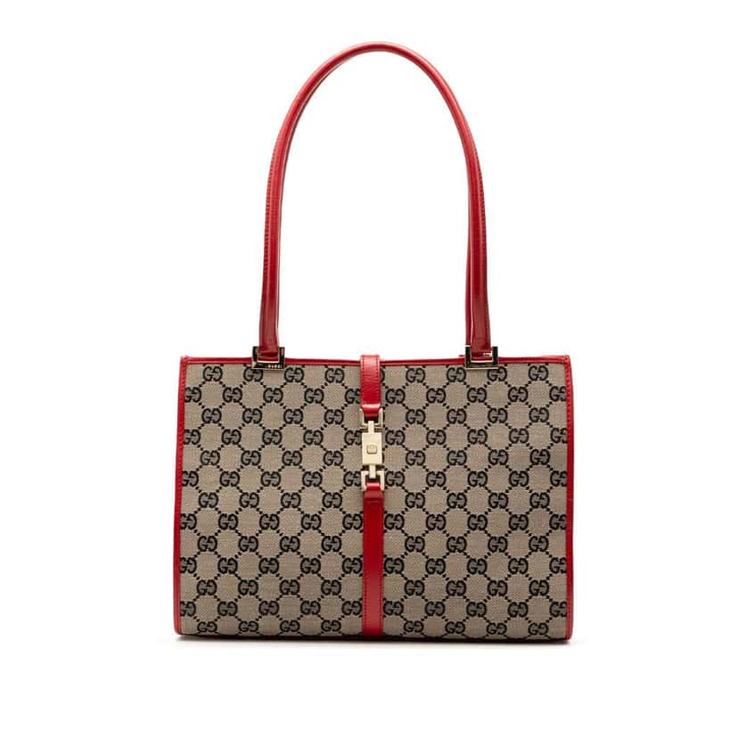 Gucci GG Canvas Jackie Tote Brown Canvas Good condition - Front View