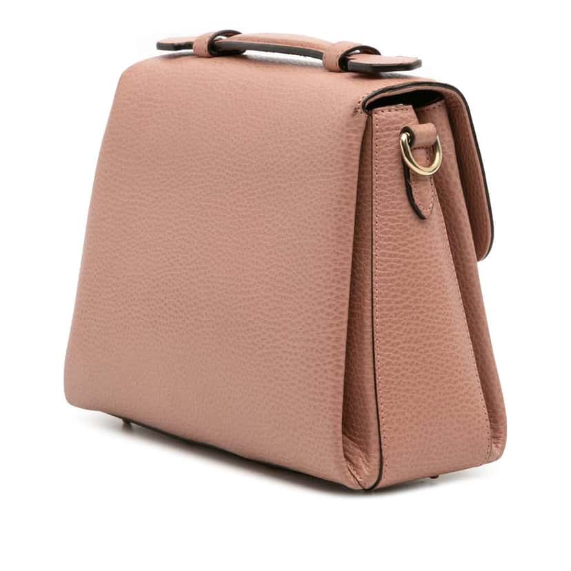 Gucci Small Dollar Calfskin Interlocking G Satchel Pink Leather Good condition - Back View