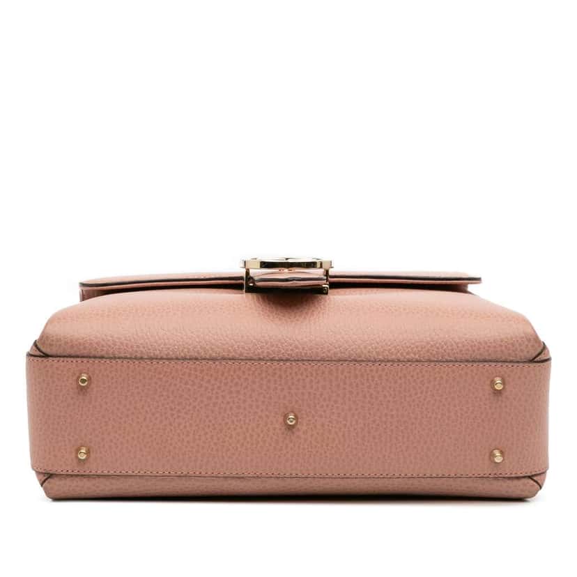 Gucci Small Dollar Calfskin Interlocking G Satchel Pink Leather Good condition - Inside View