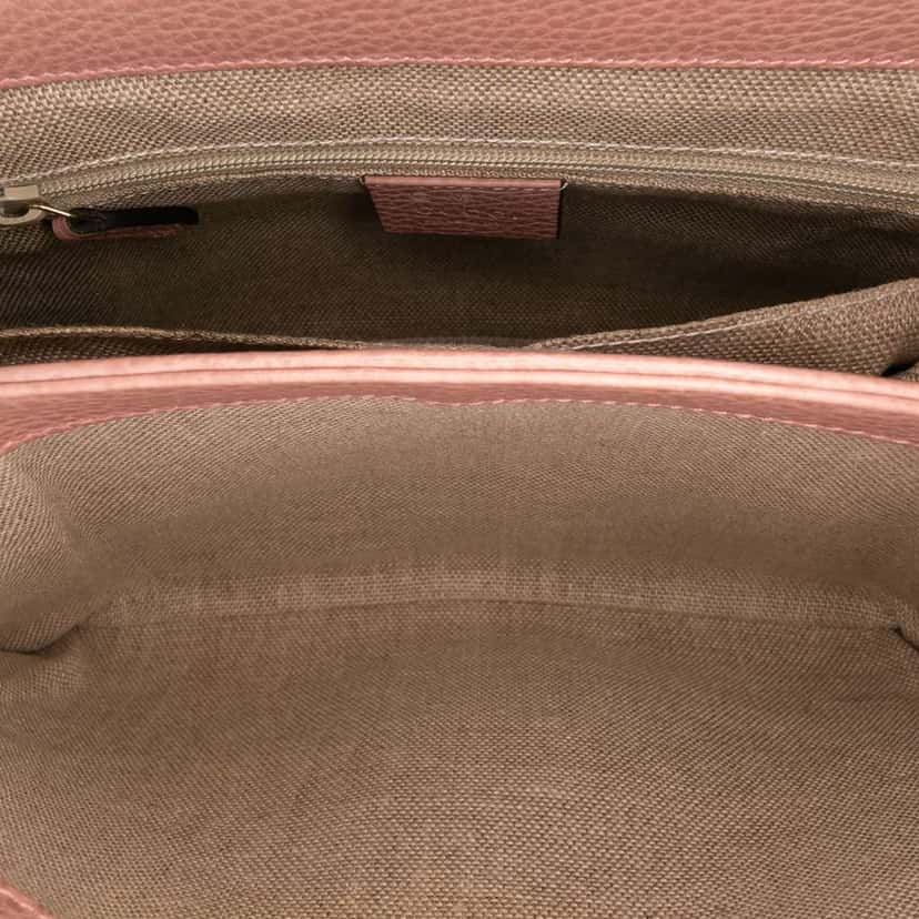 Gucci Small Dollar Calfskin Interlocking G Satchel Pink Leather Good condition - Model View