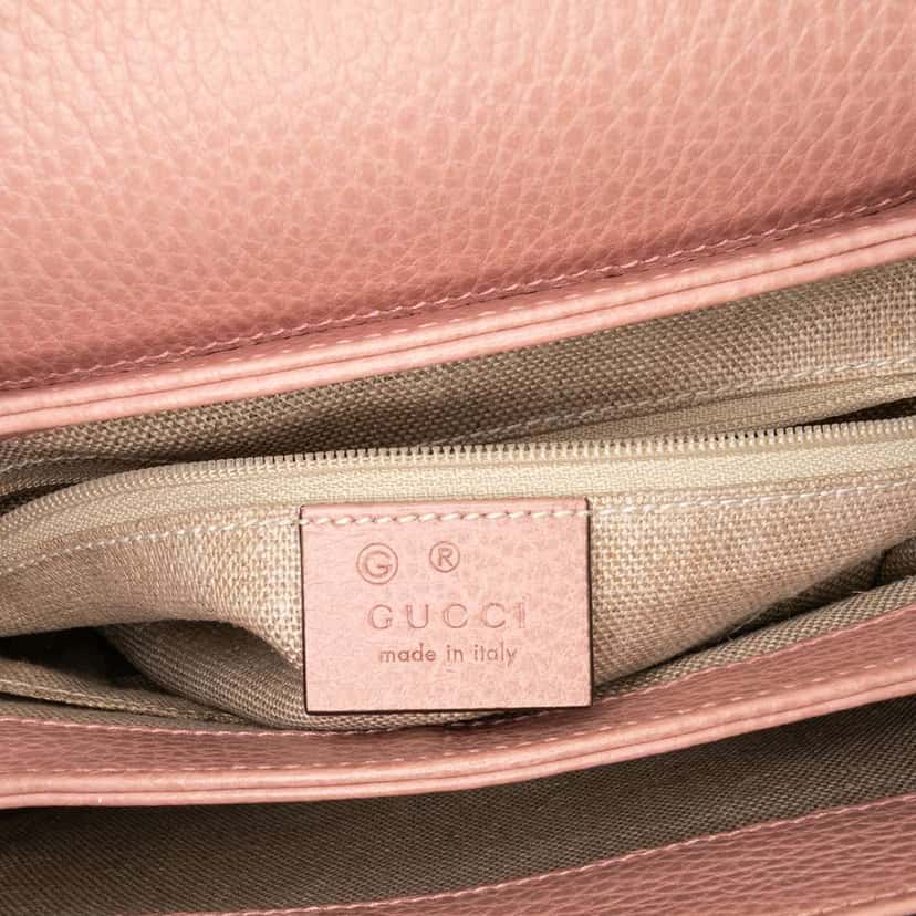 Gucci Small Dollar Calfskin Interlocking G Satchel Pink Leather Good condition - Box View