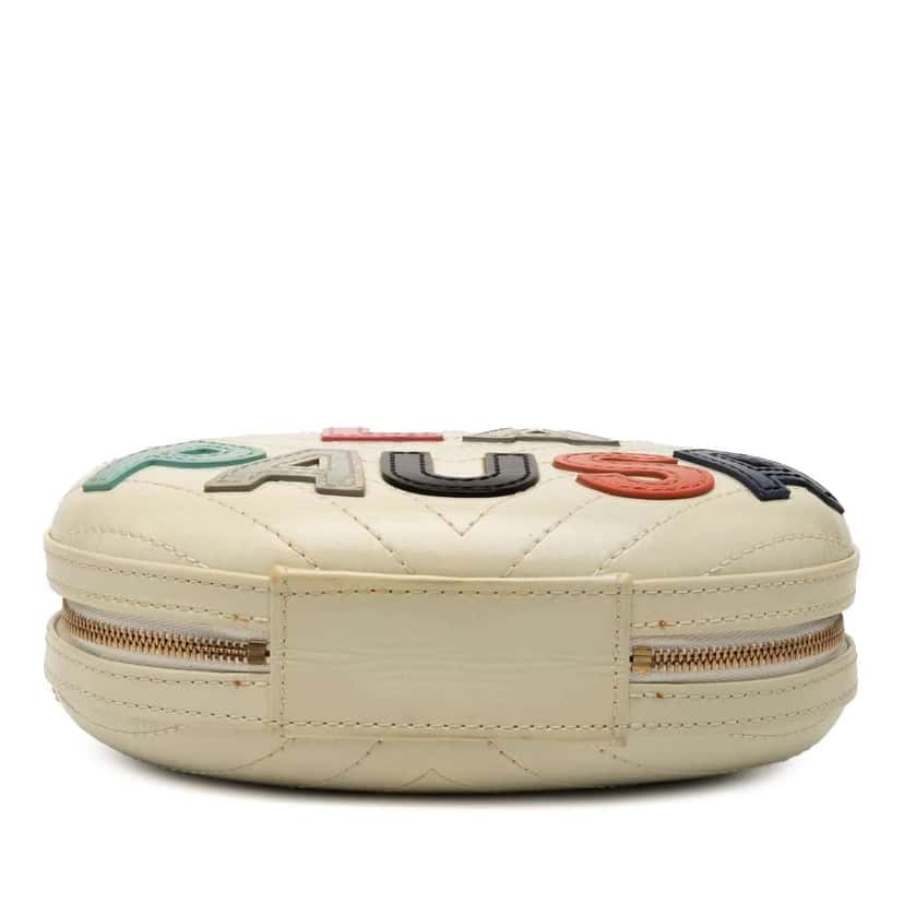 Chanel Chevron Lambskin La Pausa Evening Bag White Leather Good condition - Inside View