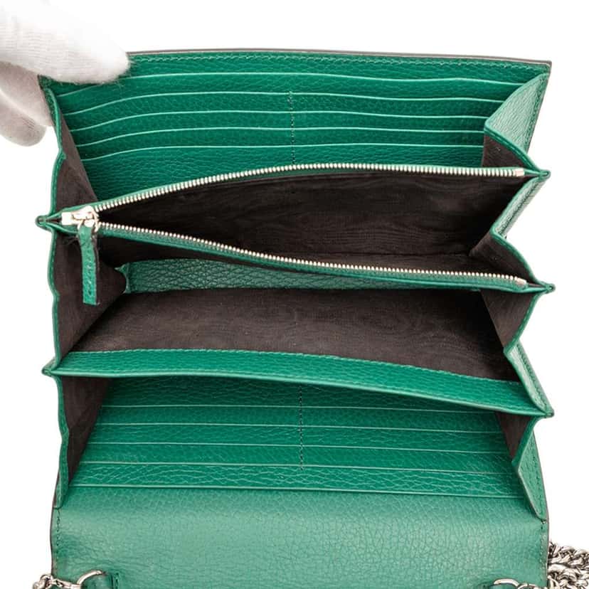 Gucci Leather Dionysus Wallet on Chain Green Leather Good condition - Model View