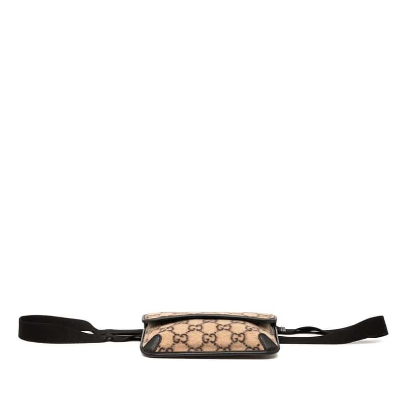 Gucci GG Wool Slim Belt Bag Brown Wool Good condition - Inside View