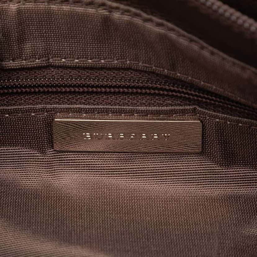 Burberry House Check Canvas Shoulder Bag Brown Canvas Good condition - Box View