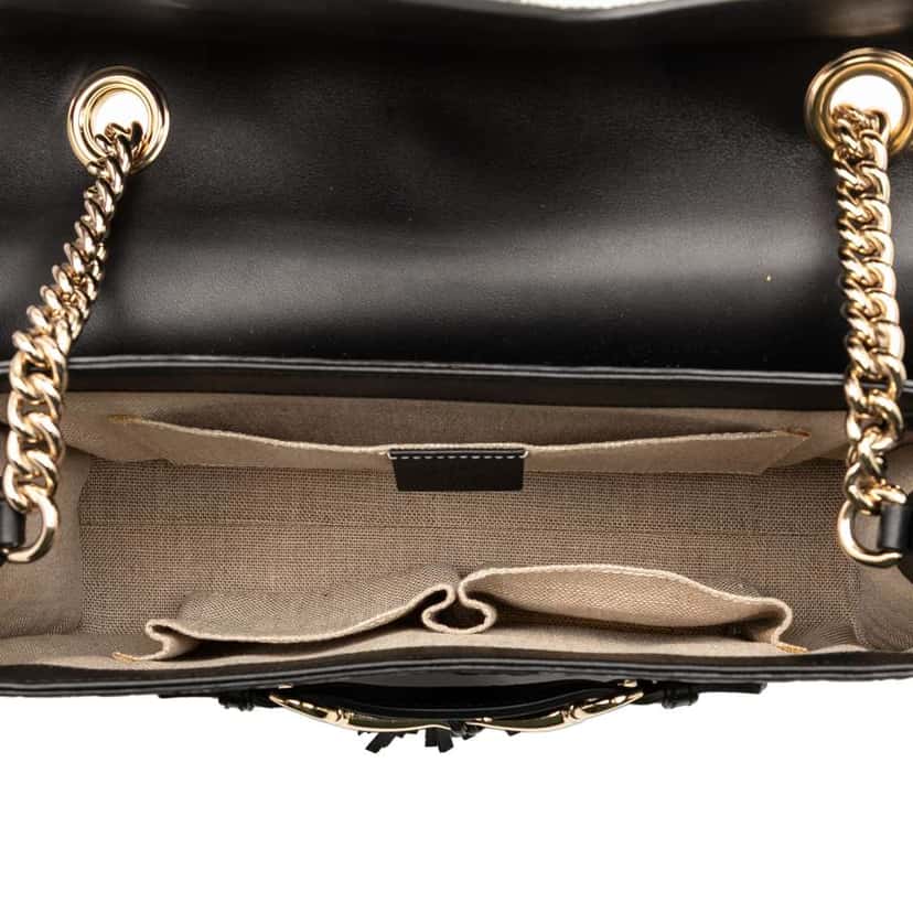 Gucci Medium Microguccissima Emily Shoulder Bag Black Leather Good condition - Model View