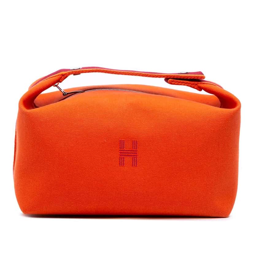 Hermès Large Toile Bride A Brac Case Orange Canvas Good condition - Front View