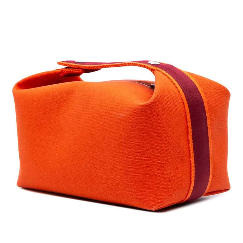 Hermès Large Toile Bride A Brac Case Orange Canvas Good condition - Back View