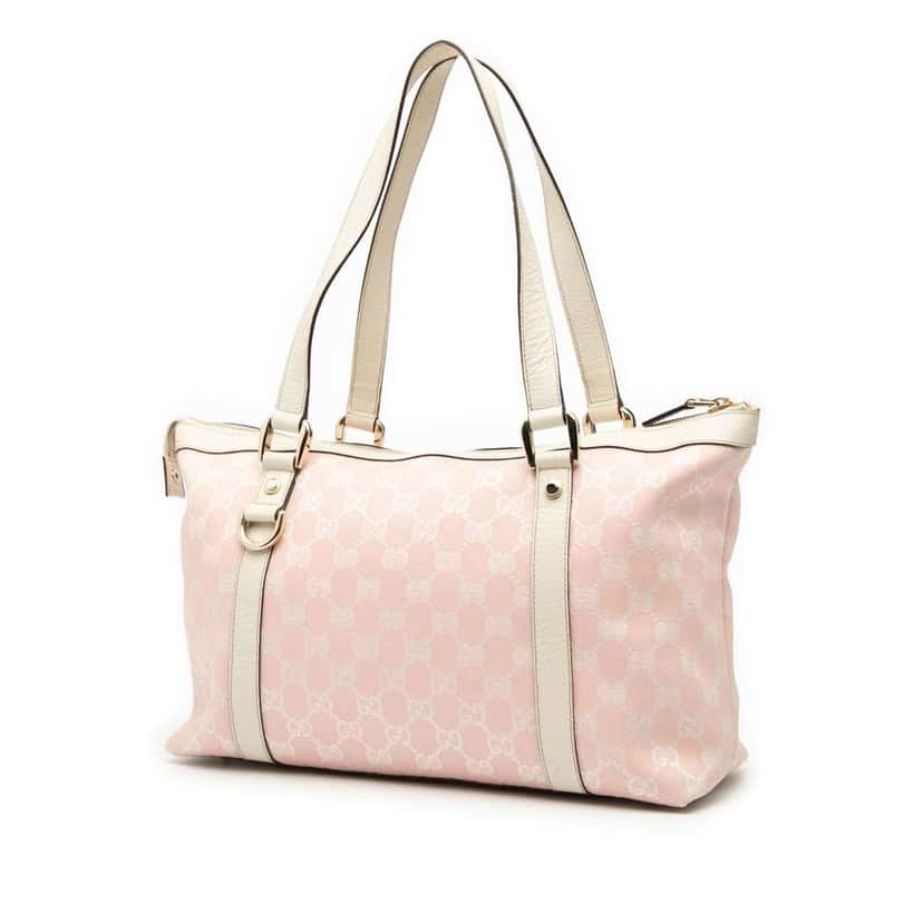 Gucci GG Canvas Abbey D Ring Tote Pink Canvas Good condition - Back View