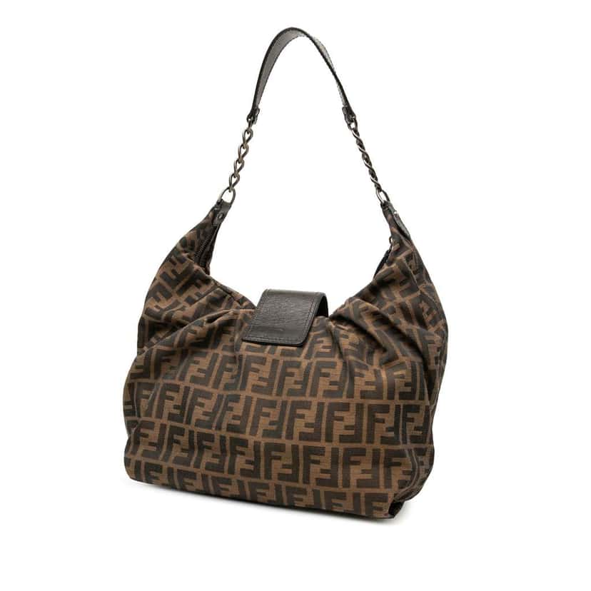 Fendi Zucca Canvas Borsa B Hobo Brown Canvas Good condition - Back View