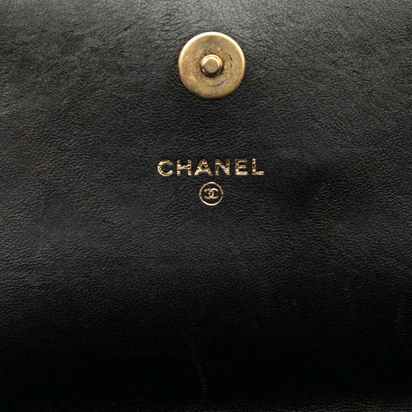 Chanel CC Quilted Lambskin Coco Clips Wallet on Chain Black Leather Very good condition - Box View