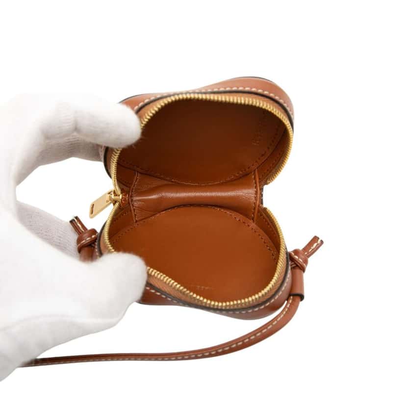Celine Micro Leather Heart Crossbody Brown Leather Very good condition - Model View