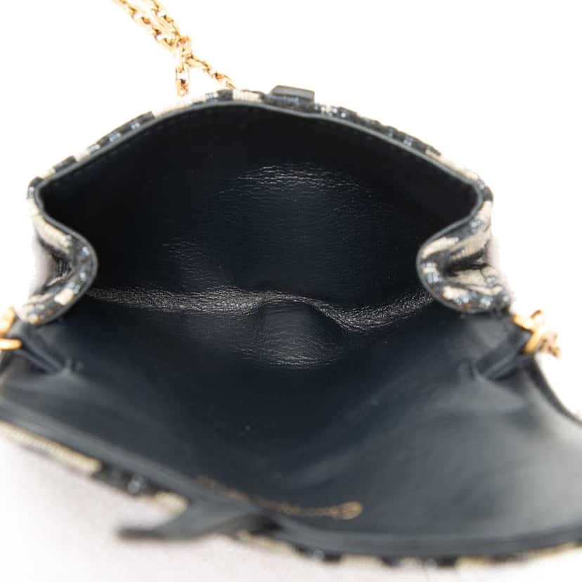 Dior Nano Oblique Canvas Saddle Chain Pouch Blue Canvas Good condition - Model View