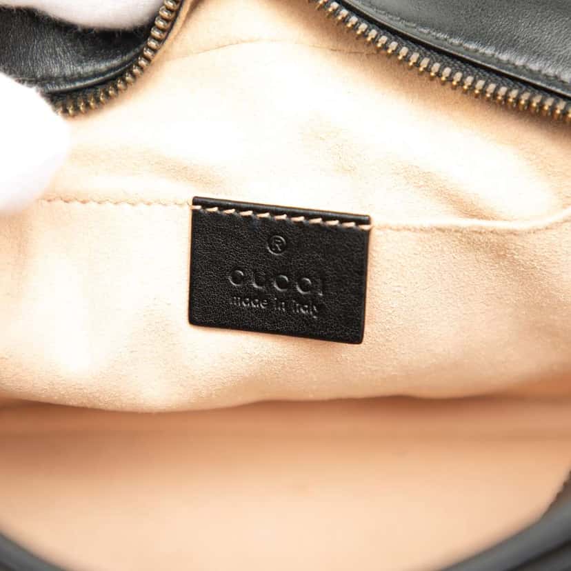Gucci Small GG Marmont Matelasse Leather Crossbody Black Leather Good condition - Box View