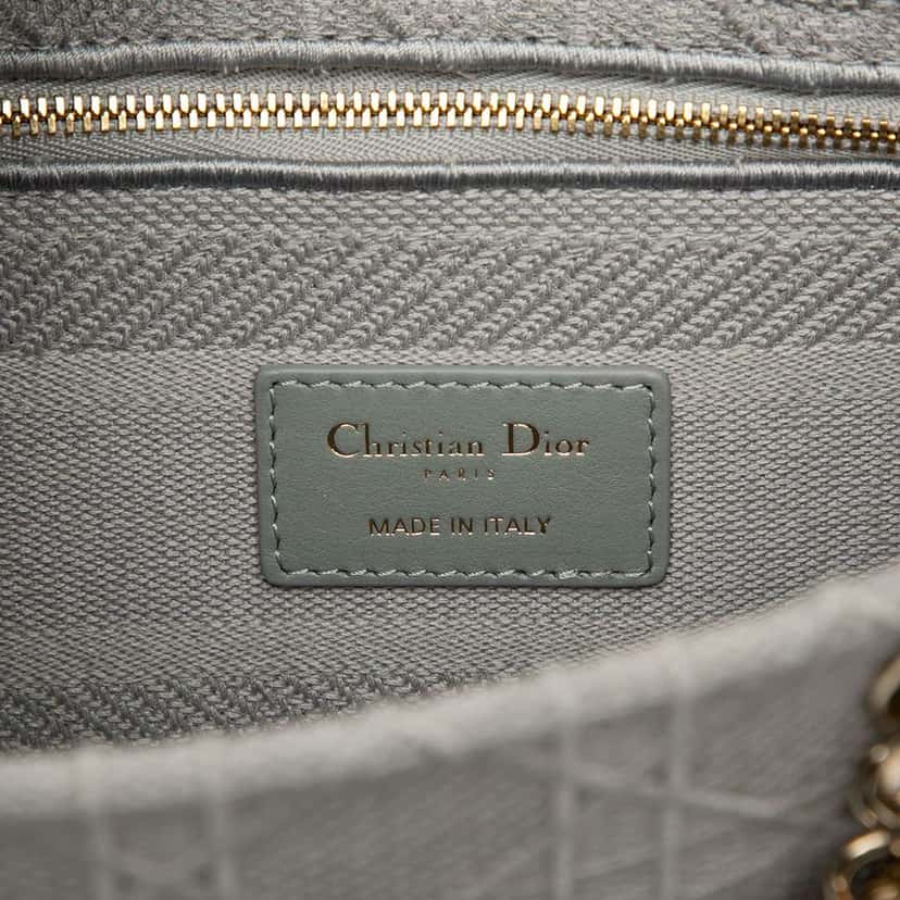 Dior Medium Canvas Cannage Lady D Lite Grey Canvas Good condition - Box View