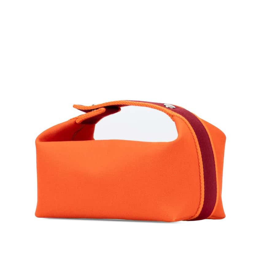 Hermès Small Toile Bride A Brac Case Orange Canvas Good condition - Back View
