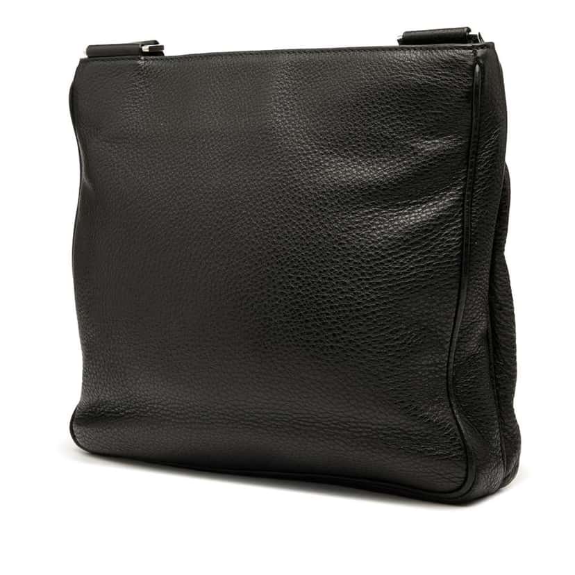 Prada Vitello City Zip Top Crossbody Black Leather Good condition - Back View