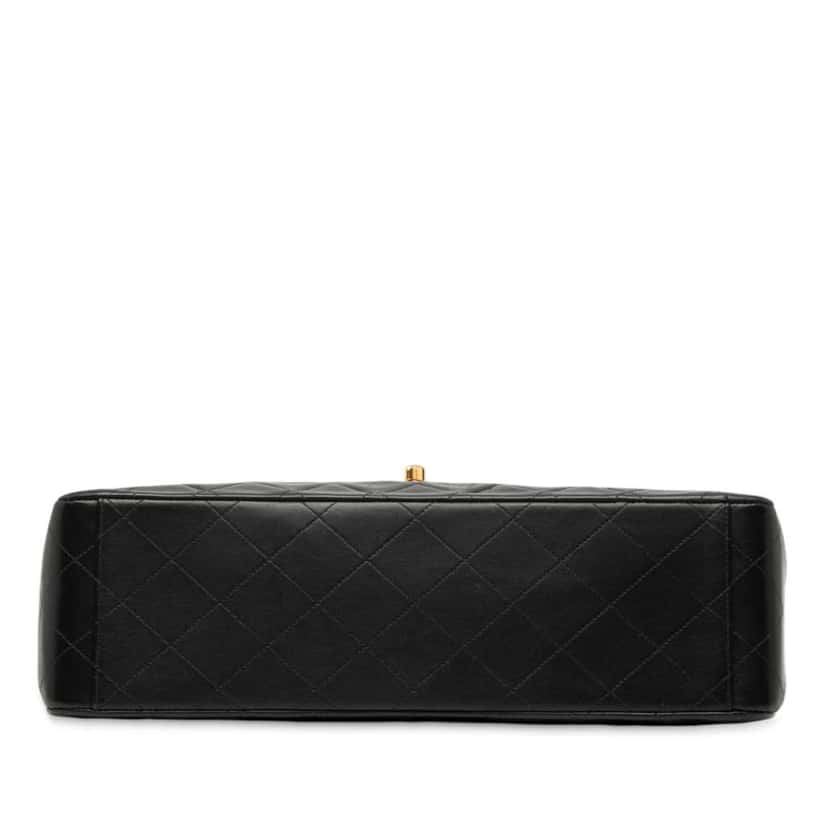 Chanel Maxi XL Classic Lambskin Single Flap Black Leather Good condition - Inside View