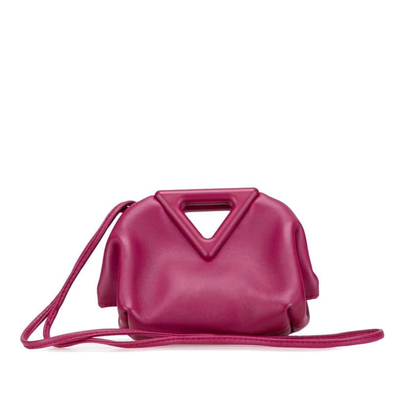 Bottega Veneta Leather Point Coin Purse Satchel Pink Leather Very good condition - Front View