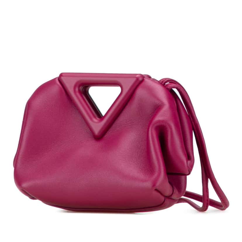 Bottega Veneta Leather Point Coin Purse Satchel Pink Leather Very good condition - Back View
