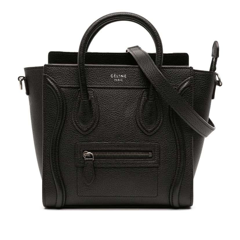 Celine Nano Leather Luggage Tote Black Leather Good condition - Front View