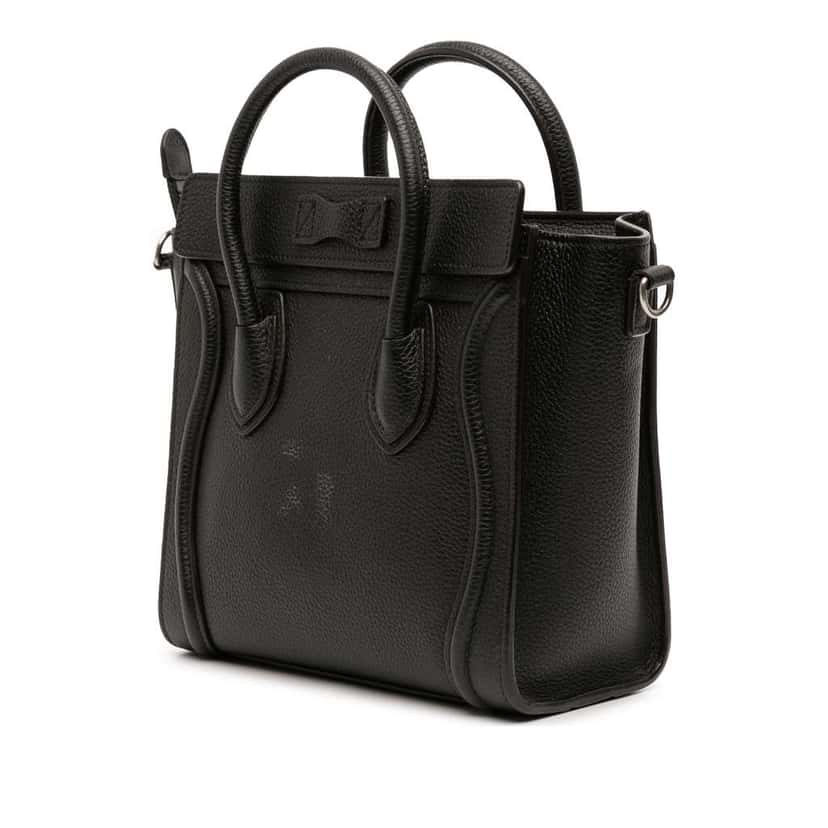 Celine Nano Leather Luggage Tote Black Leather Good condition - Back View