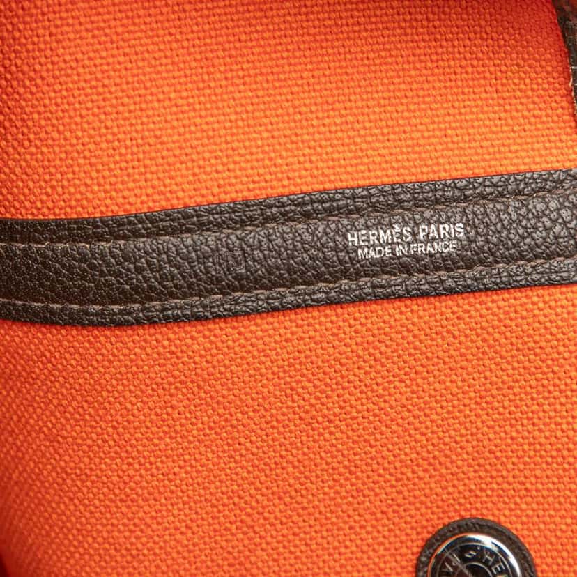 Hermès Toile Herringbone and Negonda Garden Party 49 Brown Canvas Good condition - Box View