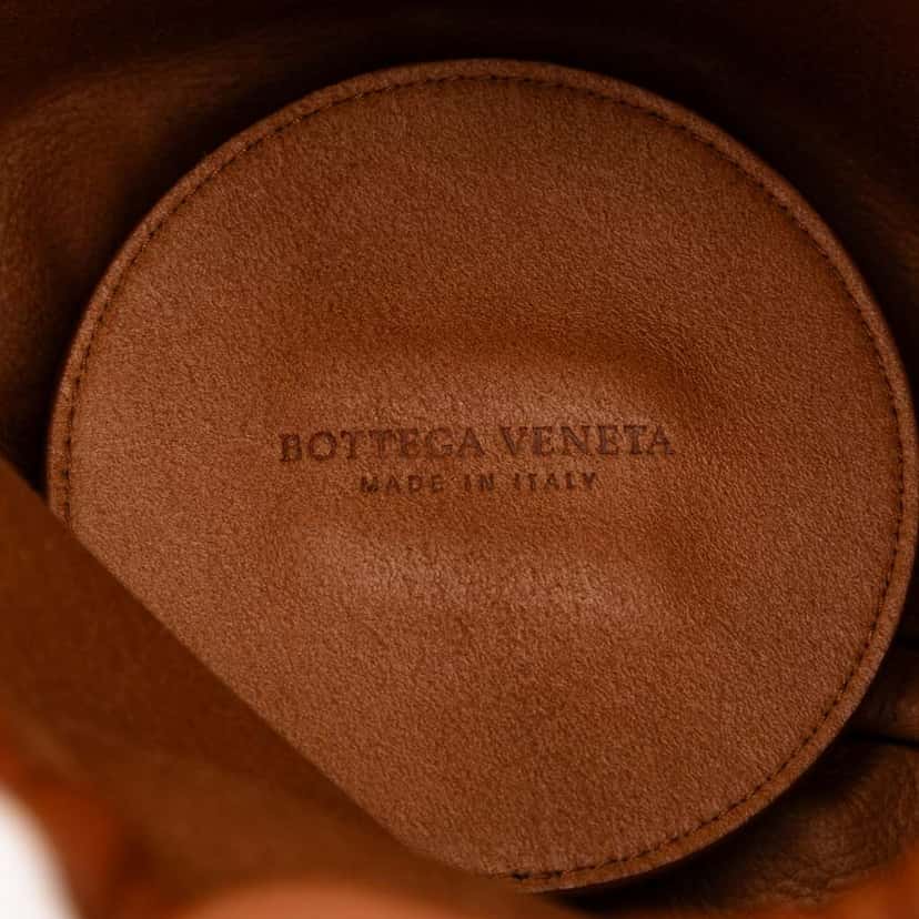 Bottega Veneta Nappa Drawstring Bucket Bag Brown Leather Good condition - Box View