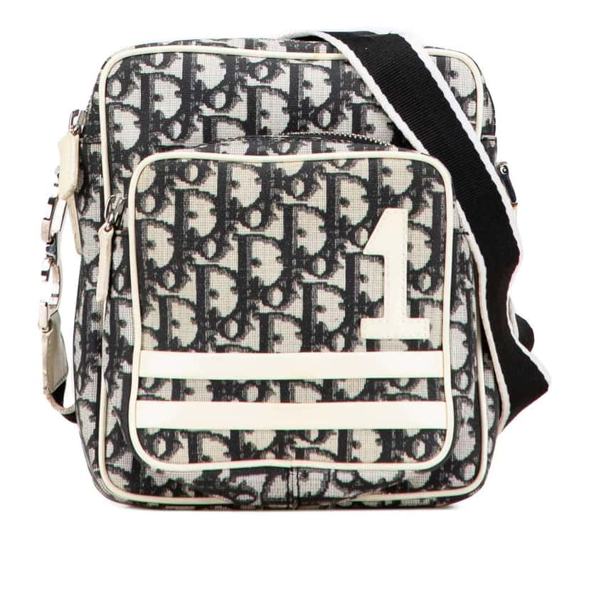 Dior Diorissimo Trotter Coated Canvas Crossbody Black Canvas Good condition - Front View