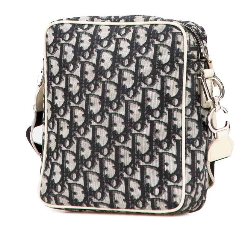 Dior Diorissimo Trotter Coated Canvas Crossbody Black Canvas Good condition - Back View