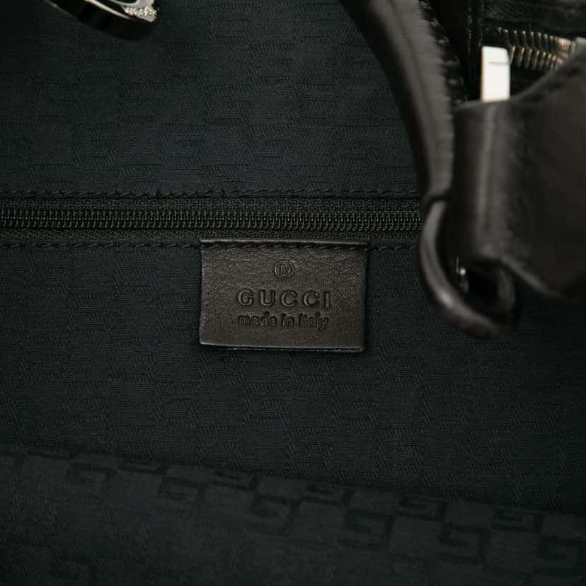 Gucci Leather Half Moon Hobo Black Leather Good condition - Box View