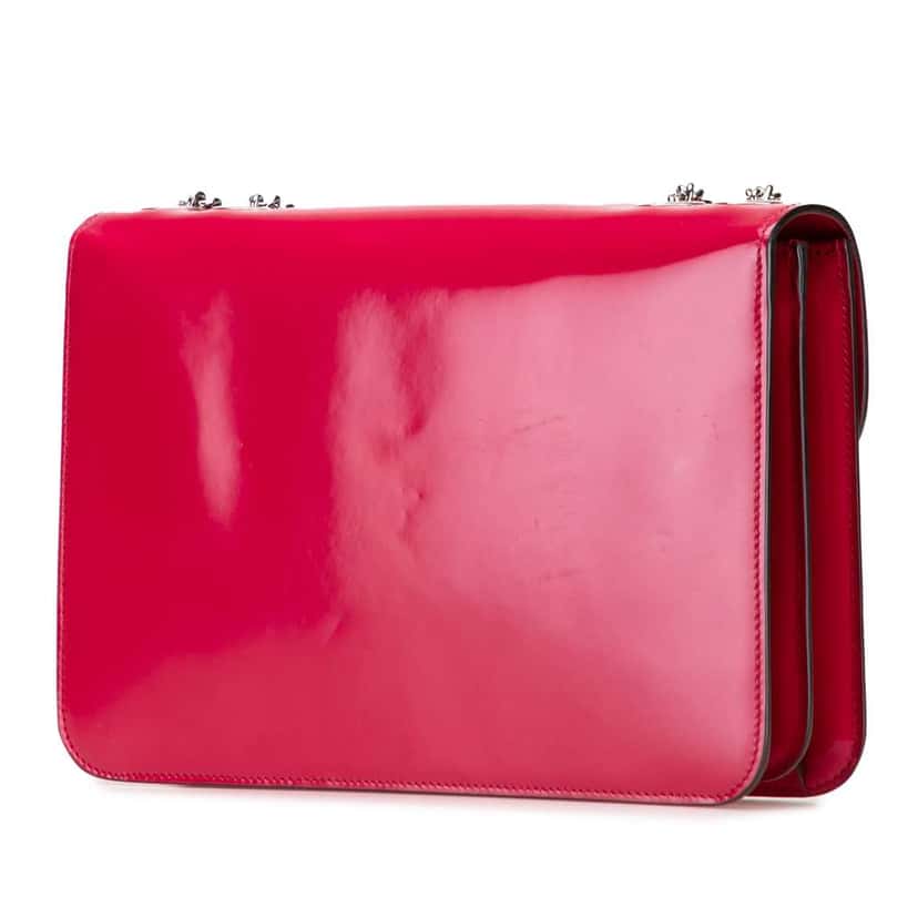 Gucci Medium Patent Dollar Interlocking G Crossbody Red Leather Very good condition - Back View