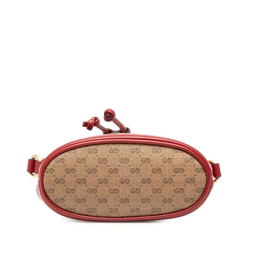 Gucci Micro GG Supreme Doraemon Bucket Bag Brown Canvas Good condition - Inside View